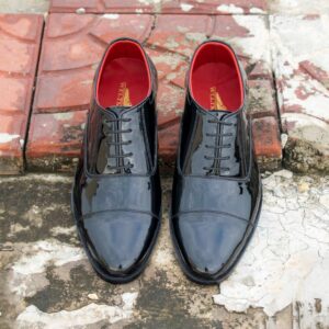 Patent cap toe oxfords