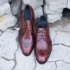 wingtip oxford shoes burgundy two tone