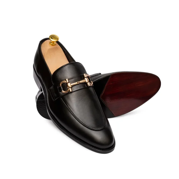 Black Horsebit Buckle Loafers - Handmade Leather Shoes - WeltMan - Image 2
