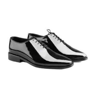 Black Patent Whole Cut-T Shoes - Premium