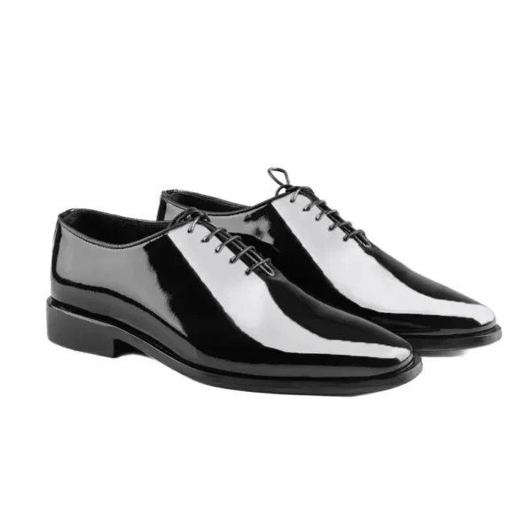 Black Patent Whole Cut-T Shoes - Premium