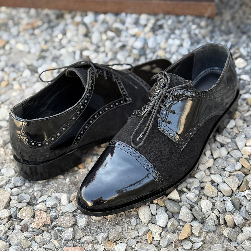 Aspen – Made to Order Patent& Suede Brogue Oxford - Image 6