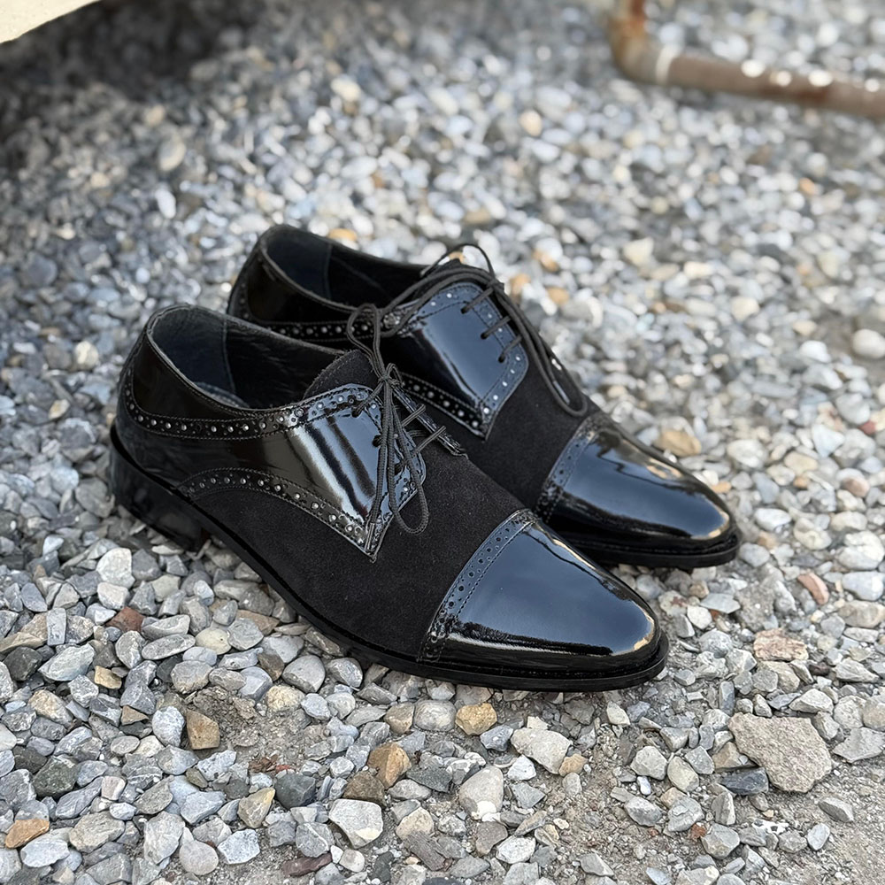 Aspen – Made to Order Patent& Suede Brogue Oxford - Image 2