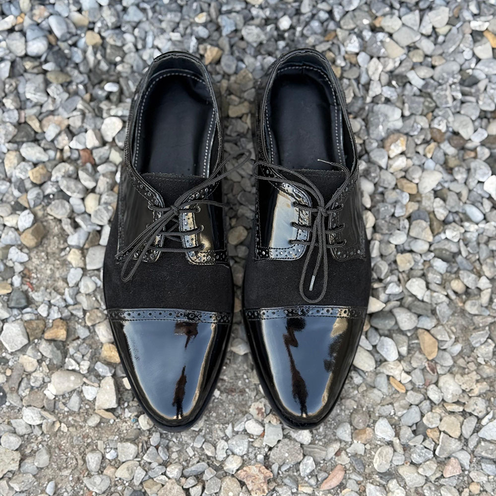 Aspen – Made to Order Patent& Suede Brogue Oxford - Image 3